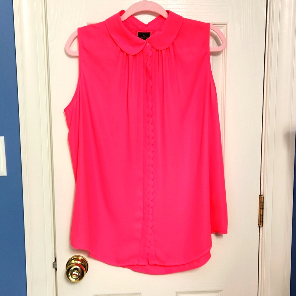 WORTHINGTON..like brand new. 0X. HOT pink blouse.